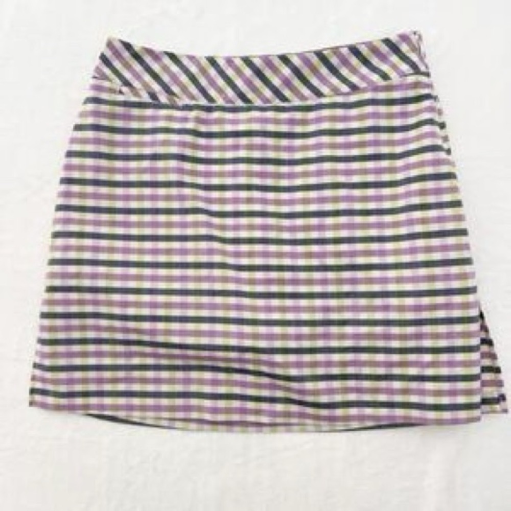 Adidas New Size 8‎ M Purple White Gingham Print Clima Cool Tennis Active Skort